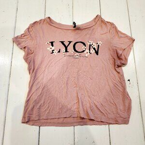 DIVIDED by H&M Lyon T-shirt Pink Floral Women's Size M